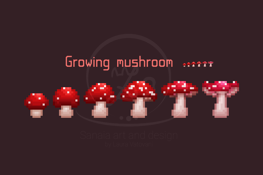 Growing mushroom red